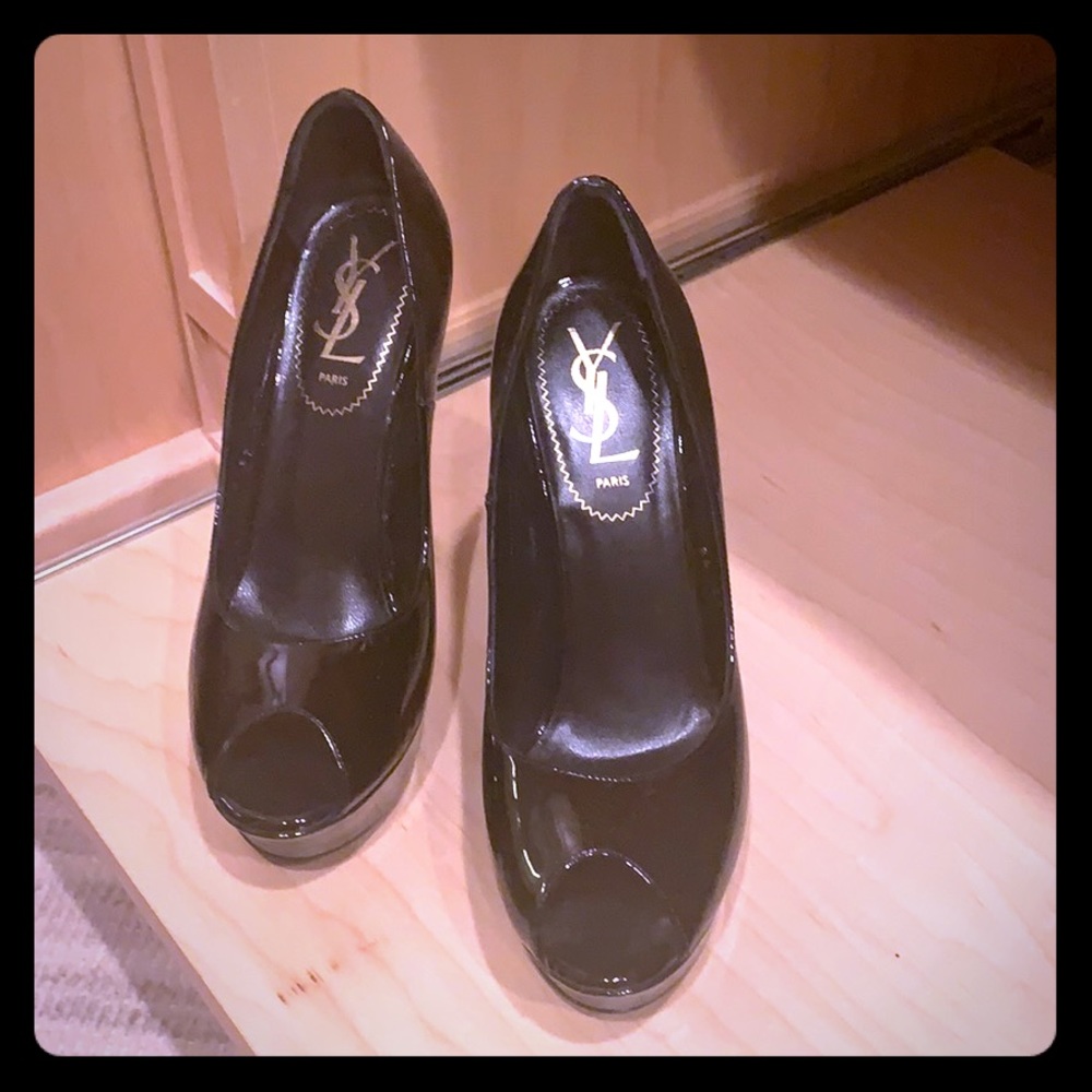 YSL High Heal Peep Toe Pumps